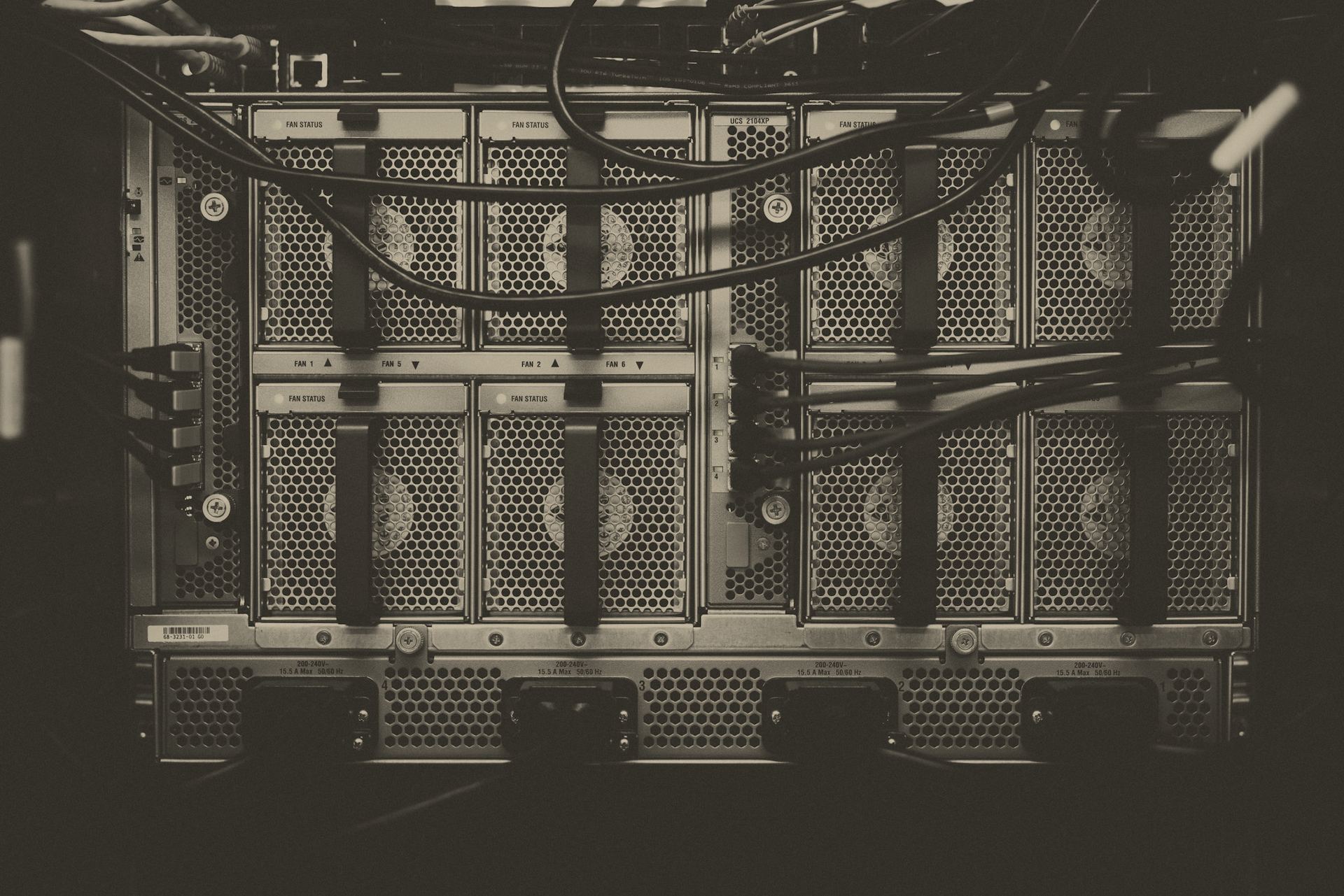 Perforated server chassis mesh, close detail